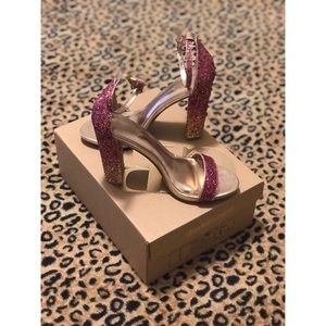 Glitter pink heels